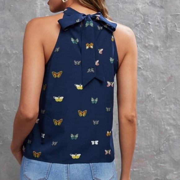 New butterfly print halter top - Picture 4 of 5